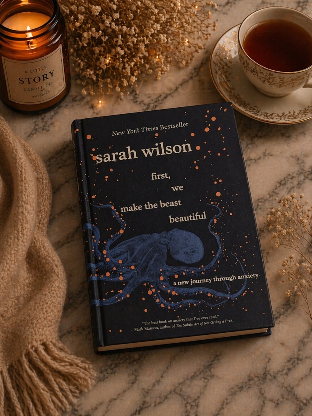 Sarah Wilson "first, we make the beast beautiful" Hardcover - Navy & Coral Cover